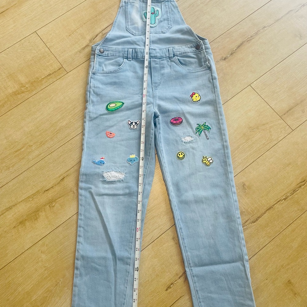 OshKosh B'gosh Light Blue Overalls with Fun Patches